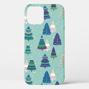 Weihnachtsbäume auf blauem Hintergrund Case-Mate iPhone Hülle
