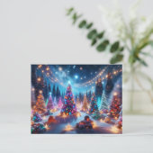 Weihnachtsbäume auf dem Display Postkarte (Stehend Vorderseite)