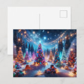 Weihnachtsbäume auf dem Display Postkarte (Vorne/Hinten)