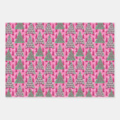 Weihnachtsbäume auf heiß rosa geschenkpapier set (Vorderseite 3)