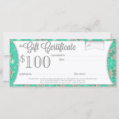 Weihnachtsbäume auf Minze - Geschenkgutschein (Rückseite)