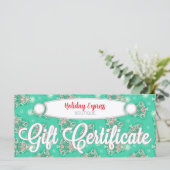 Weihnachtsbäume auf Minze - Geschenkgutschein (Stehend Vorderseite)