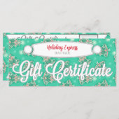 Weihnachtsbäume auf Minze - Geschenkgutschein (Vorne/Hinten)