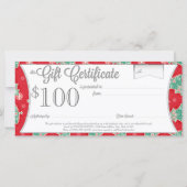 Weihnachtsbäume auf Rot - Geschenkgutschein (Rückseite)