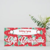 Weihnachtsbäume auf Rot - Geschenkgutschein (Stehend Vorderseite)