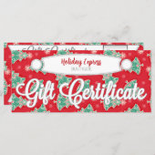 Weihnachtsbäume auf Rot - Geschenkgutschein (Vorne/Hinten)