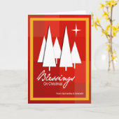 Weihnachtsbäume auf roten Schachteln Karte (Gelbe Blume)