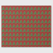 Weihnachtsbäume auf Rotweispapier Geschenkpapier (Flach)