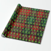 Weihnachtsbäume auf Tartan Kariert Geschenkpapier (Ungerollt)