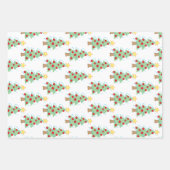 Weihnachtsbäume auf Weiß Geschenkpapier Set (Vorderseite)