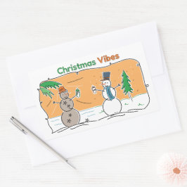 Weihnachtsbäume aus einem Teil der Welt Rechteckiger Aufkleber