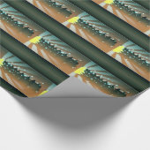 Weihnachtsbäume aus Gelb- und Grünpapier Geschenkpapier (Ecke)