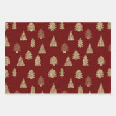 Weihnachtsbäume aus Gold Glitzer - Papierblätter Geschenkpapier Set (Vorderseite 3)