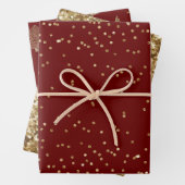 Weihnachtsbäume aus Gold Glitzer - Papierblätter Geschenkpapier Set (Beispiel)