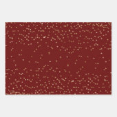 Weihnachtsbäume aus Gold Glitzer - Papierblätter Geschenkpapier Set (Vorderseite)