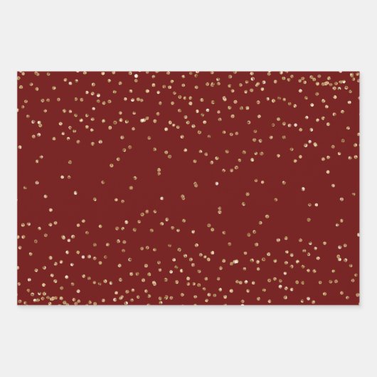 Weihnachtsbäume aus Gold Glitzer - Papierblätter Geschenkpapier Set (Vorderseite)