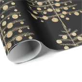 Weihnachtsbäume aus Gold mit Ornamenten Geschenkpapier (Rolleneckpunkt)