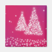 Weihnachtsbäume aus Schneeflocken Magnet (Vorne)