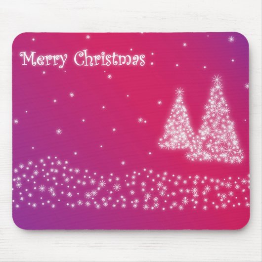 Weihnachtsbäume aus Schneeflocken Mousepad (Vorne)