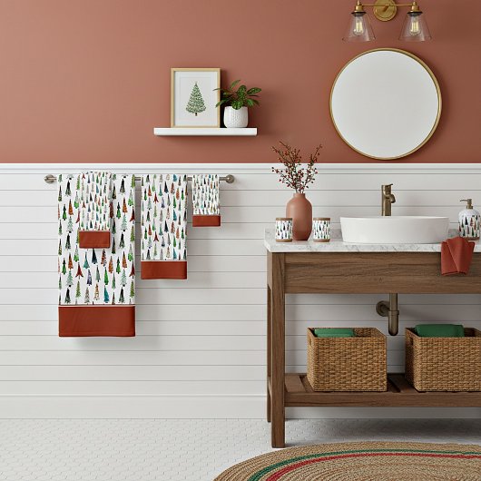 Weihnachtsbäume Badetuch Set