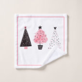 Weihnachtsbaume Badhandtuch Set (Waschlappen)