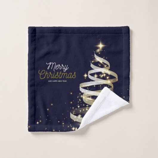 Weihnachtsbaume Badhandtuch Set (Waschlappen)