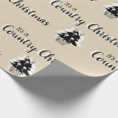 Weihnachtsbäume Beige Rustikale Geschenkpapier (Ecke)