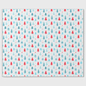 Weihnachtsbäume blaues rosa Packpapier (Flach)