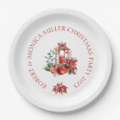 Weihnachtsbäume Blume & Laternenbouquet Pappteller (Vorderseite)