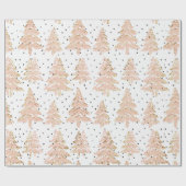Weihnachtsbäume Blush Holiday Wrapping Paper Geschenkpapier (Flach)
