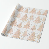 Weihnachtsbäume Blush Holiday Wrapping Paper Geschenkpapier (Ungerollt)