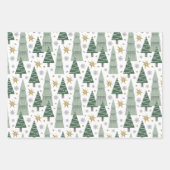 Weihnachtsbäume, Bonbons und Geschenke Geschenkpapier Set (Vorderseite)