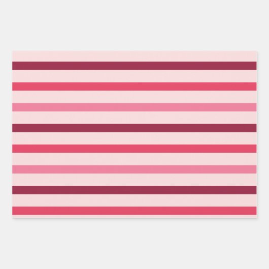 Weihnachtsbäume, Bonbons und Streifen in Rot und R Geschenkpapier Set (Vorderseite 3)