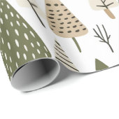 Weihnachtsbäume braun und grün geschenkpapier (Rolleneckpunkt)