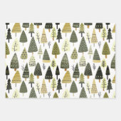 Weihnachtsbäume braun und grün geschenkpapier set (Vorderseite 3)