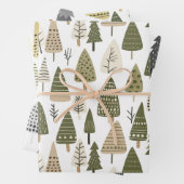 Weihnachtsbäume braun und grün geschenkpapier set (Beispiel)