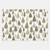 Weihnachtsbäume braun und grün geschenkpapier set (Vorderseite)