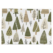 Weihnachtsbäume braun und grün große geschenktüte (Rückseite)
