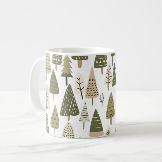 Weihnachtsbäume braun und grün kaffeetasse (Vorderseite Links)