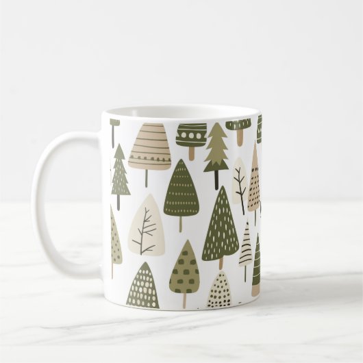 Weihnachtsbäume braun und grün kaffeetasse (Links)