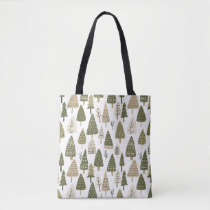 Weihnachtsbäume braun und grün tasche