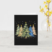 Weihnachtsbäume Camouflage Weihnachtsbaum Familie  Karte (Gelbe Blume)
