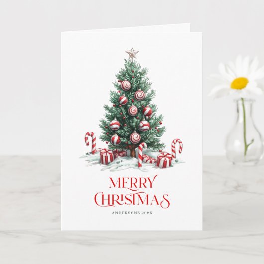 Weihnachtsbäume Candy Cane Frohe Weihnachten Karte (Kleine Pflanze)