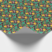 Weihnachtsbäume Candy Canes Bells & Holly Geschenkpapier (Ecke)