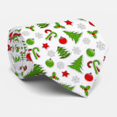 Weihnachtsbäume, Candy Canes Stars und Bausteine Krawatte (Gerollt)