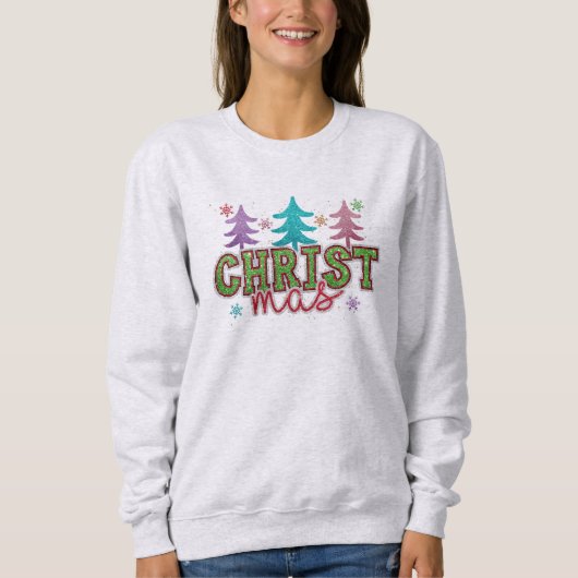 Weihnachtsbäume Christlich Sweatshirt (Vorderseite)