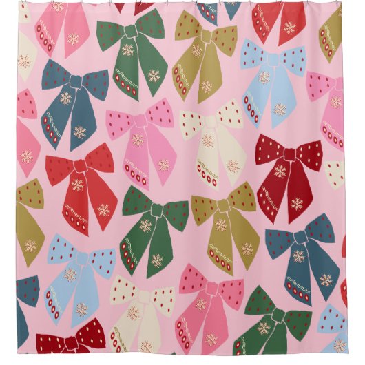 Weihnachtsbäume Coquette Pink Duschvorhang (Vorderseite)