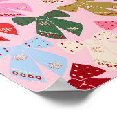 Weihnachtsbäume Coquette Pink Poster (Ecke)