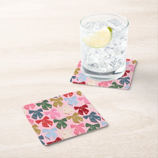 Weihnachtsbäume Coquette Pink Rechteckiger Pappuntersetzer (Vor Ort)