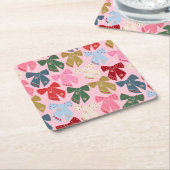 Weihnachtsbäume Coquette Pink Rechteckiger Pappuntersetzer (angewinkelt)